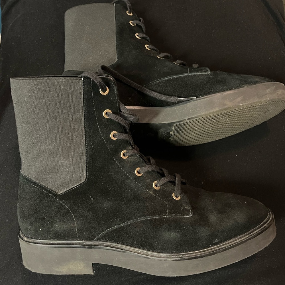 Stuart Weitzman Black Combat Boots